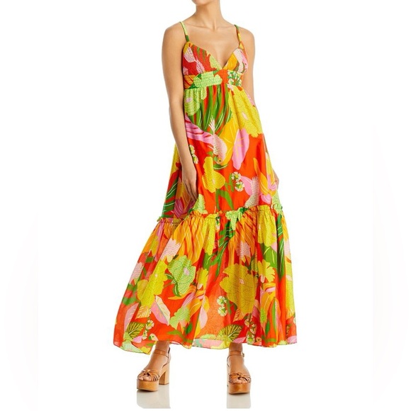 Brand New W/O Tag
FARM Rio Floral Maxi Dress 
Size- XL
Color-Yellow/Orange/Green - Picture 9 of 9